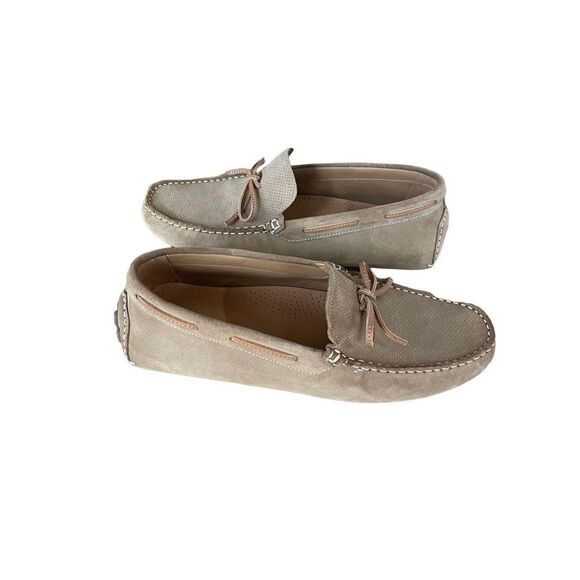 Zara Beige Mens Slip On Moccasin Bow Moc Toe Casual Loafer Shoes Size 43 - Picture 8 of 12